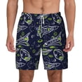 thumbnail image 1 of Lsque Mens Swim Trunks Hand Drawn Rockets Pattern - Bathing Suit Compression Liner - Beach Swim Shorts Swimwear - (S-3XL) - Stretch Quick Dry -X-Large, 1 of 9