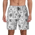 thumbnail image 1 of Lsque Mens Swim Trunks Hand Drawn Snake Pattern - Bathing Suit Compression Liner - Beach Swim Shorts Swimwear - (S-3XL) - Stretch Quick Dry -3X-Large, 1 of 9