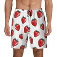 thumbnail image 1 of Lsque Mens Swim Trunks Hand Drawn Strawberry Pattern - Bathing Suit Compression Liner - Beach Swim Shorts Swimwear - (S-3XL) - Stretch Quick Dry -3X-Large, 1 of 9