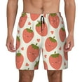 thumbnail image 1 of Lsque Mens Swim Trunks Hand Drawn Strawberry Pattern - Bathing Suit Compression Liner - Beach Swim Shorts Swimwear - (S-3XL) - Stretch Quick Dry -3X-Large, 1 of 9