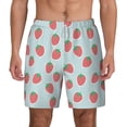 thumbnail image 1 of Lsque Mens Swim Trunks Hand Drawn Strawberry Pattern - Bathing Suit Compression Liner - Beach Swim Shorts Swimwear - (S-3XL) - Stretch Quick Dry -3X-Large, 1 of 9