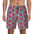 thumbnail image 1 of Lsque Mens Swim Trunks Hand Drawn Strawberry Pattern - Bathing Suit Compression Liner - Beach Swim Shorts Swimwear - (S-3XL) - Stretch Quick Dry -Medium, 1 of 9