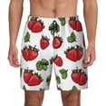 thumbnail image 1 of Lsque Mens Swim Trunks Hand Drawn Strawberry Pattern - Bathing Suit Compression Liner - Beach Swim Shorts Swimwear - (S-3XL) - Stretch Quick Dry -3X-Large, 1 of 9