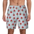 thumbnail image 1 of Lsque Mens Swim Trunks Hand Drawn Strawberry Pattern - Bathing Suit Compression Liner - Beach Swim Shorts Swimwear - (S-3XL) - Stretch Quick Dry -X-Large, 1 of 9