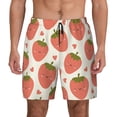 thumbnail image 1 of Lsque Mens Swim Trunks Hand Drawn Strawberry Pattern - Bathing Suit Compression Liner - Beach Swim Shorts Swimwear - (S-3XL) - Stretch Quick Dry -X-Large, 1 of 9