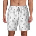 thumbnail image 1 of Lsque Mens Swim Trunks Hand Drawn Turtle Pattern - Bathing Suit Compression Liner - Beach Swim Shorts Swimwear - (S-3XL) - Stretch Quick Dry -Small, 1 of 9
