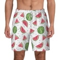 thumbnail image 1 of Lsque Mens Swim Trunks Hand Drawn Watermelon Pattern - Bathing Suit Compression Liner - Beach Swim Shorts Swimwear - (S-3XL) - Stretch Quick Dry -Large, 1 of 9