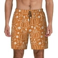 thumbnail image 1 of Lsque Mens Swim Trunks Hand-drawn Pumpkin with Flowers Pattern - Bathing Suit Compression Liner - Beach Swim Shorts Swimwear - (S-3XL) - Stretch Quick Dry -, 1 of 9