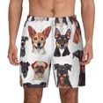 thumbnail image 1 of Lsque Mens Swim Trunks Happy Dog Faces Collage Pattern - Bathing Suit Compression Liner - Beach Swim Shorts Swimwear - (S-3XL) - Stretch Quick Dry -X-Large, 1 of 9