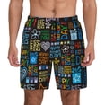thumbnail image 1 of Lsque Mens Swim Trunks Happy Father Day Pattern - Bathing Suit Compression Liner - Beach Swim Shorts Swimwear - (S-3XL) - Stretch Quick Dry -XX-Large, 1 of 9