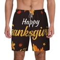 thumbnail image 1 of Lsque Mens Swim Trunks Happy Thanksgiving 1 Pattern - Bathing Suit Compression Liner - Beach Swim Shorts Swimwear - (S-3XL) - Stretch Quick Dry -Large, 1 of 9