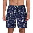 thumbnail image 1 of Lsque Mens Swim Trunks Hawaiian Style Pattern - Bathing Suit Compression Liner - Beach Swim Shorts Swimwear - (S-3XL) - Stretch Quick Dry -Medium, 1 of 9