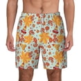 thumbnail image 1 of Lsque Mens Swim Trunks Hearts And Autumn Leaves Pattern - Bathing Suit Compression Liner - Beach Swim Shorts Swimwear - (S-3XL) - Stretch Quick Dry -3X-Large, 1 of 9