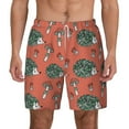 thumbnail image 1 of Lsque Mens Swim Trunks Hedgehog Mushroom Pattern - Bathing Suit Compression Liner - Beach Swim Shorts Swimwear - (S-3XL) - Stretch Quick Dry -X-Large, 1 of 9