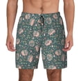 thumbnail image 1 of Lsque Mens Swim Trunks Hedgehogs and Flowers Pattern - Bathing Suit Compression Liner - Beach Swim Shorts Swimwear - (S-3XL) - Stretch Quick Dry -Medium, 1 of 9