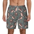 thumbnail image 1 of Lsque Mens Swim Trunks Hedgehogs and Flowers1 Pattern - Bathing Suit Compression Liner - Beach Swim Shorts Swimwear - (S-3XL) - Stretch Quick Dry -Small, 1 of 9