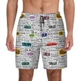 thumbnail image 1 of Lsque Mens Swim Trunks Hello Pattern - Bathing Suit Compression Liner - Beach Swim Shorts Swimwear - (S-3XL) - Stretch Quick Dry -3X-Large, 1 of 9