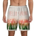 thumbnail image 1 of Lsque Mens Swim Trunks Hello Spring Pattern - Bathing Suit Compression Liner - Beach Swim Shorts Swimwear - (S-3XL) - Stretch Quick Dry -Small, 1 of 9