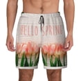 thumbnail image 1 of Lsque Mens Swim Trunks Hello Spring Pattern - Bathing Suit Compression Liner - Beach Swim Shorts Swimwear - (S-3XL) - Stretch Quick Dry -XX-Large, 1 of 9