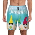thumbnail image 1 of Lsque Mens Swim Trunks Hello Summer Gnome 1 Pattern - Bathing Suit Compression Liner - Beach Swim Shorts Swimwear - (S-3XL) - Stretch Quick Dry -Small, 1 of 9