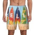 thumbnail image 1 of Lsque Mens Swim Trunks Hello Summer3 Pattern - Bathing Suit Compression Liner - Beach Swim Shorts Swimwear - (S-3XL) - Stretch Quick Dry -X-Large, 1 of 9