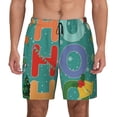 thumbnail image 1 of Lsque Mens Swim Trunks Ho Ho Ho Pattern - Bathing Suit Compression Liner - Beach Swim Shorts Swimwear - (S-3XL) - Stretch Quick Dry -Large, 1 of 9