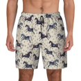 thumbnail image 1 of Lsque Mens Swim Trunks Horse Pattern - Bathing Suit Compression Liner - Beach Swim Shorts Swimwear - (S-3XL) - Stretch Quick Dry -, 1 of 9