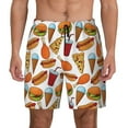 thumbnail image 1 of Lsque Mens Swim Trunks Hot Dog Burger Pattern - Bathing Suit Compression Liner - Beach Swim Shorts Swimwear - (S-3XL) - Stretch Quick Dry -Medium, 1 of 9