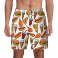 thumbnail image 1 of Lsque Mens Swim Trunks Hot Dog Burger Pattern - Bathing Suit Compression Liner - Beach Swim Shorts Swimwear - (S-3XL) - Stretch Quick Dry -XX-Large, 1 of 9
