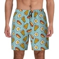 thumbnail image 1 of Lsque Mens Swim Trunks Hot Dog Pizza Pattern - Bathing Suit Compression Liner - Beach Swim Shorts Swimwear - (S-3XL) - Stretch Quick Dry -, 1 of 9