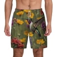 thumbnail image 1 of Lsque Mens Swim Trunks Humming Bird Pattern - Bathing Suit Compression Liner - Beach Swim Shorts Swimwear - (S-3XL) - Stretch Quick Dry -Large, 1 of 9
