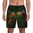 thumbnail image 1 of Lsque Mens Swim Trunks Hybrid Parrot in the Forest Pattern - Bathing Suit Compression Liner - Beach Swim Shorts Swimwear - (S-3XL) - Stretch Quick Dry -XX-Large, 1 of 9