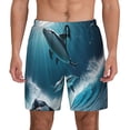 thumbnail image 1 of Lsque Mens Swim Trunks Ice Blue Ocean Cute Dolphin A Pattern - Bathing Suit Compression Liner - Beach Swim Shorts Swimwear - (S-3XL) - Stretch Quick Dry -, 1 of 9
