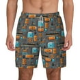 thumbnail image 1 of Lsque Mens Swim Trunks Industrial Transportation Pattern - Bathing Suit Compression Liner - Beach Swim Shorts Swimwear - (S-3XL) - Stretch Quick Dry -3X-Large, 1 of 9