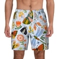thumbnail image 1 of Lsque Mens Swim Trunks Insects and Flowers Pattern - Bathing Suit Compression Liner - Beach Swim Shorts Swimwear - (S-3XL) - Stretch Quick Dry -Small, 1 of 9