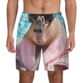thumbnail image 1 of Lsque Mens Swim Trunks Island Vacation Guinea Pig Pattern - Bathing Suit Compression Liner - Beach Swim Shorts Swimwear - (S-3XL) - Stretch Quick Dry -Large, 1 of 9