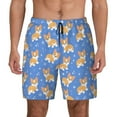 thumbnail image 1 of Lsque Mens Swim Trunks Kawaii Corgi Pattern - Bathing Suit Compression Liner - Beach Swim Shorts Swimwear - (S-3XL) - Stretch Quick Dry -X-Large, 1 of 9