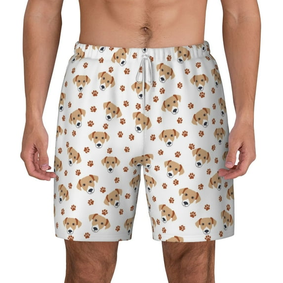 Lsque Mens Swim Trunks Labrador Retriever Dog Pattern - Bathing Suit Compression Liner - Beach Swim Shorts Swimwear - (S-3XL) - Stretch Quick Dry -Medium
