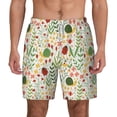 thumbnail image 1 of Lsque Mens Swim Trunks Ladybug And Wild Flowers Pattern - Bathing Suit Compression Liner - Beach Swim Shorts Swimwear - (S-3XL) - Stretch Quick Dry -Large, 1 of 9