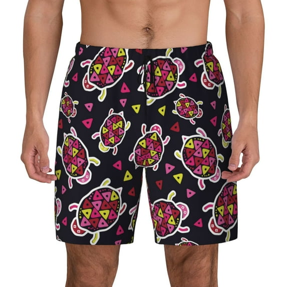 Lsque Mens Swim Trunks Ladybug Pattern - Bathing Suit Compression Liner - Beach Swim Shorts Swimwear - (S-3XL) - Stretch Quick Dry -X-Large