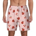 thumbnail image 1 of Lsque Mens Swim Trunks Ladybug With Flower Pattern - Bathing Suit Compression Liner - Beach Swim Shorts Swimwear - (S-3XL) - Stretch Quick Dry -Small, 1 of 9