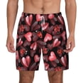 thumbnail image 1 of Lsque Mens Swim Trunks Ladybugs and Red Hearts Pattern - Bathing Suit Compression Liner - Beach Swim Shorts Swimwear - (S-3XL) - Stretch Quick Dry -Large, 1 of 9