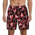 thumbnail image 1 of Lsque Mens Swim Trunks Ladybugs and Red Hearts Pattern - Bathing Suit Compression Liner - Beach Swim Shorts Swimwear - (S-3XL) - Stretch Quick Dry -Small, 1 of 9