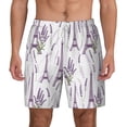 thumbnail image 1 of Lsque Mens Swim Trunks Lavender Flowers Pattern - Bathing Suit Compression Liner - Beach Swim Shorts Swimwear - (S-3XL) - Stretch Quick Dry -Large, 1 of 9