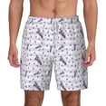 thumbnail image 1 of Lsque Mens Swim Trunks Lavender Flowers Pattern - Bathing Suit Compression Liner - Beach Swim Shorts Swimwear - (S-3XL) - Stretch Quick Dry -Small, 1 of 9