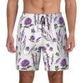 thumbnail image 1 of Lsque Mens Swim Trunks Lavender Flowers Pattern - Bathing Suit Compression Liner - Beach Swim Shorts Swimwear - (S-3XL) - Stretch Quick Dry -Small, 1 of 9