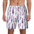 thumbnail image 1 of Lsque Mens Swim Trunks Lavender Flowers Pattern - Bathing Suit Compression Liner - Beach Swim Shorts Swimwear - (S-3XL) - Stretch Quick Dry -XX-Large, 1 of 9
