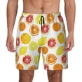 thumbnail image 1 of Lsque Mens Swim Trunks Lemon Orange Pattern - Bathing Suit Compression Liner - Beach Swim Shorts Swimwear - (S-3XL) - Stretch Quick Dry -, 1 of 9