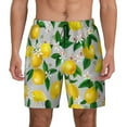 thumbnail image 1 of Lsque Mens Swim Trunks Lemon1 Pattern - Bathing Suit Compression Liner - Beach Swim Shorts Swimwear - (S-3XL) - Stretch Quick Dry -Small, 1 of 9