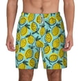 thumbnail image 1 of Lsque Mens Swim Trunks Lemon1 Pattern - Bathing Suit Compression Liner - Beach Swim Shorts Swimwear - (S-3XL) - Stretch Quick Dry -Small, 1 of 9
